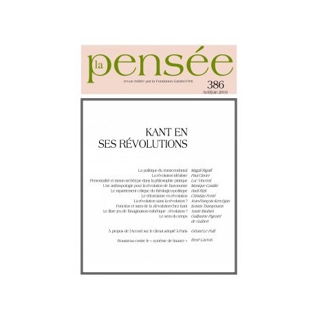 La Pensée n° 386 – Kant en ses révolutions : Chapitre 8