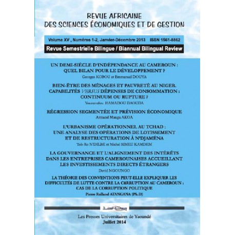 Revue africaine Sciences économiques et Gestion n° 1 et 2 : Sommaire