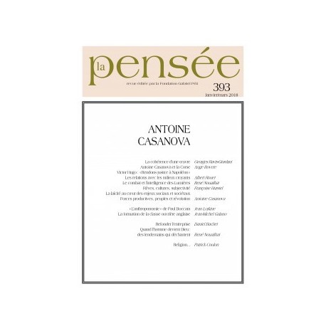 Revue La Pensée, n° 393 : Antoine Casanova : Sommaire