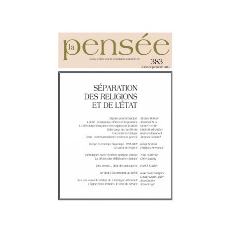 La Pensée n°383 – Séparation des religions et de l’Etat : Chapitre 9